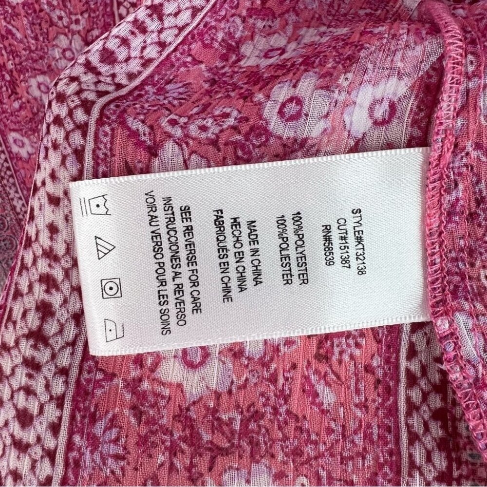 Kut from the Kloth button up paisley floral boho blouse Pink Patterned Blouse - Picture 7 of 9